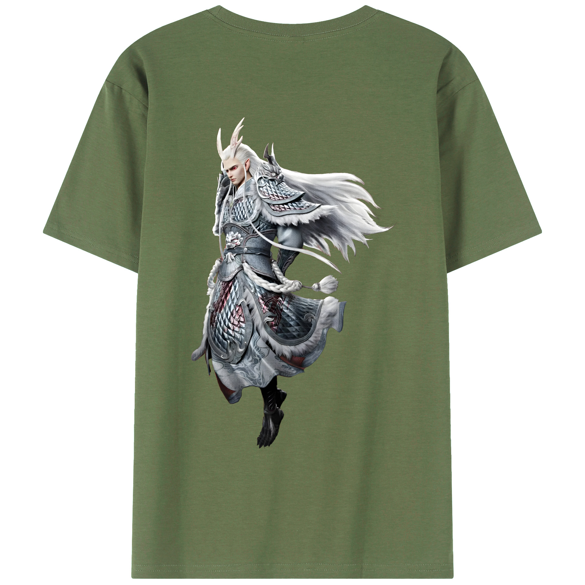（画像用） Ne Zha 2 ナタ 魔童の大暴れ 綿100％ メンズ半袖Tシャツ（バックプリント） 通気性